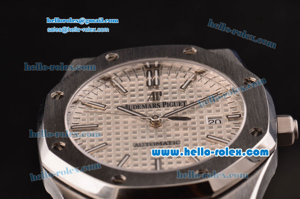 Audemars Piguet Royal Oak Swiss ETA 2824 Automatic Steel Case with Stainless Steel Strap and Silver Stick Markers - Click Image to Close